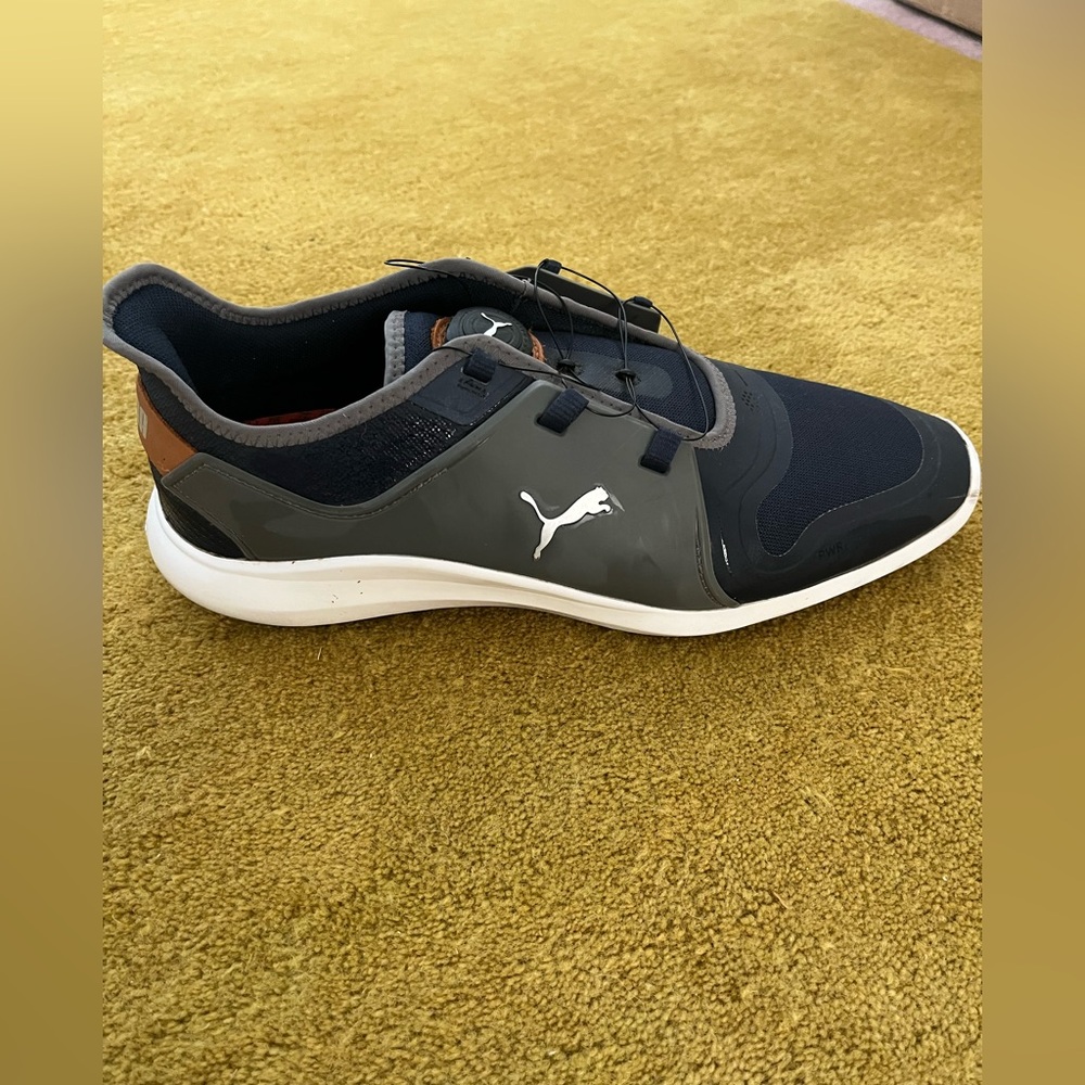 Puma Men's Ignite Fasten8 Spikeless Golf Shoes - Size 11.5 - Navy and Gray